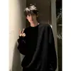 Sudadera unisex de cuello redondo y manga larga transfronteriza, nueva tendencia ins estilo coreano, jersey holgado casual de color liso para primavera y otoño