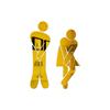 Pegatinas de pared con espejo 3D para baño de hombres y mujeres, directas de fábrica, creativas, DIY, logo de inodoro