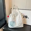 Bolsa de Ponto Cruzada Moda Coreana para Mulheres, Nova Bolsa Tote Elegante de Grande Capacidade, Bolsa de Ombro Versátil para o Verão