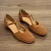 Versão em Couro Macio~Sapatos Fechados de Salto Bloco Trançados Versáteis Retrô 2026 Novo Estilo de Primavera para Mulheres, Perfeitos para Combinar com Saias, Sapatos Deslumbrantes