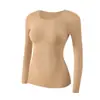 Conjunto de Ropa Interior Térmica con Proteína de Cachemira Moldeador Sin Costuras Capa Base Corporal Auto-Calentable Ropa de Otoño y Pantalones para Mujer Invierno
