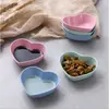 Estilo japonês palha de trigo amor tempero prato vinagre criativo prato de molho de soja cozinha à prova de umidade tempero prato de plástico tigela pequena