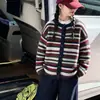 Conjunto de suéter a rayas para niñas, colección otoño 2026, para niños mayores, incluye una capa base, un cárdigan de punto con bloques de color y pantalones de pierna ancha - un conjunto de tres piezas