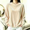 Roupas Femininas Outono/Inverno 2026 UE Estação Independente Amazon Camiseta Casual de Veludo com Gola Redonda e Manga Longa para Mulheres