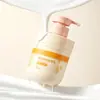 Em estoque frasco quadrado de 300ml para loção, frasco de pressão de PE para limpador facial, desinfetante para as mãos, gel de banho, frasco transparente com dosador atacado