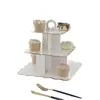 Suporte de Bolo de Papel Descartável Multicamadas Suprimentos para Festa de Aniversário Três Camadas Estampagem a Quente Decoração de Mesa de Sobremesa Bolo