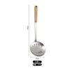 Utensilios de cocina de acero inoxidable dos clavos tres clavos mango de madera cuchara para sopa espátula pala para freír anti-escaldaduras colador grande para el hogar cocina juego completo Venta al por mayor
