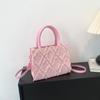 Bolsa Pequena com Padrão de Diamante para Mulheres, Nova Tendência 2026 Elegante Simples Estilo Coreano Bolsa Transversal Chique