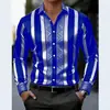 Camisa casual de manga larga para hombre con cuello de solapa, patrón a rayas, resistente a las arrugas y sin planchado, para comercio exterior transfronterizo de Amazon, primavera y otoño