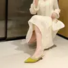 Mules de Punta Fina con Pedrería Estilo Francés de Lujo Ligero para Mujer, con Tacones Finos, Adecuadas para Usar al Aire Libre, Zapatos de Tacón Alto Elegantes Estilo Socialité F45-C1