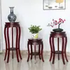 Estante de flores de madera antiguo estilo chino para sala de estar, estante redondo de madera de varias capas para plantas verdes de interior, bonsáis, para balcón