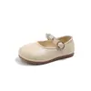 Zapatos de Cuero de Moda para Niñas 2026 Nuevos Estilos Primavera y Otoño Zapatos Mary Jane Redondos para Bebé Mocasines de Boca Baja con Suela Suave