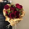 Papel de Embrulho para Buquê Estilo Francês Lazy, Papel Ins Plissado Vintage para o Dia dos Namorados Shangjin, Materiais de Embalagem para Floricultura, Arte Floral