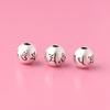 Prata 999 pura seis palavras mantra contas soltas contas redondas contas espaçadoras material para pulseira DIY acessórios de prata contas da sorte pulseira individual