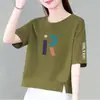 Comércio Exterior Transfronteiriço camiseta de manga curta para mães, modelagem solta, plus size, modeladora, top que esconde a barriga, camisa de meia manga