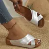 Pantuflas de Cuña para Mujer 2024 Verano Nuevo Talla Grande Comercio Exterior Casual Sandalias de Plataforma Ligeras para Exteriores