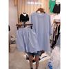 Conjunto Esportivo Casual de Verão 2026 Estilo Coreano Camiseta Solta de Manga Curta Shorts de Perna Larga Conjunto de Duas Peças Roupas Femininas Dongdaemun