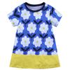 2026 Roupa Infantil Vestido de Manga Curta para Meninas Vestido Infantil de Algodão Tricotado Vestido Longo Listrado de Desenho Animado de Verão