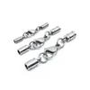 Conjunto de balde ranhurado de aço inoxidável cabeça de cobra + fecho de lagosta corda de couro fivela de pulseira fivela de colar acessórios DIY