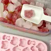 Hellokitty Molde de Silicona para Cubitos de Hielo Tipo Prensa para Hacer Hielo y Caja de Almacenamiento de Hielo Forma Linda Molde de Silicona para Cubitos de Hielo