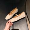 Novo Estilo Francês Estilo Gentil Uma Tira Bico Fechado Boca Rasa Prata Mary Jane Sapatos Femininos com Aumento Oculto de Altura e Solado Grosso