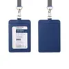 Youhe 6840 Portatarjetas de Cuero PU para Negocios Identificación de Empleado con Cordón Doble Ranura para Tarjeta Portatarjetas de Identificación de Cuero Insignia de Trabajo Personalizada