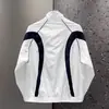 Jaqueta patchwork nova e moderna de primavera com gola alta para homens, estilosa e simples, com cores contrastantes, top casual versátil