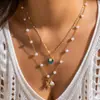 Set de Collar de Estrellas de Mar y Conchas con Perlas de Imitación Transfronterizo Europeo y Americano Accesorios Multicapa Diseño de Moda Collar de Cadena