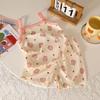 Pijama de Menina Desenho Animado Comércio Exterior Verão Fino Camisolas Tops Shorts Conjunto de Duas Peças Roupa de Casa Venda por Atacado