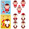 6 Hojas/Paquete Pegatinas de Caricatura Navideña Cambia-Caras Transfronterizas Nuevo Rompecabezas Navideño DIY Pegatinas de Caricatura Amazon