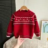 Moletom Infantil Bordado Retrô 2026 Outono Inverno Novo Tricô Infantil Para Bebês Roupas Infantis Estilosas Atacado