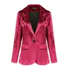 Europa y Estados Unidos popular chaqueta de terciopelo verde oscuro para ir al trabajo de otoño e invierno chaqueta de traje de terciopelo con botones transfronteriza de comercio exterior para mujer
