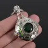 Popular Joyería Transfronteriza Europea y Americana Diamante Verde Oscuro Plata Caja Redonda Colgante Versátil Gama Alta Lujo Ligero Collar para Mujer Fabricante Mayorista