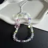 Cordão de Celular de Cristal Colorido Fresco de Verão, Corrente Super Brilhante, Alto Valor Estético, Acessório Bonito para Bolsa de Câmera