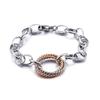 Presente de Dia dos Namorados moda corrente de anel em aço titânio + pulseira conjunto de duas peças atacado três cores opcionais