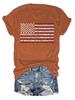 Camiseta Feminina de Verão Europeia e Americana com Estampa do Dia da Independência, Gola Redonda, Manga Curta, Moda Casual, Exportação Estrangeira, Explosões