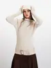 Suéter de Punto de Manga Larga con Cuello Medio Alto Ajustado Heyhenry Slim Slim para Mujer en Otoño e Invierno Suéter Básico Ajustado