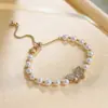 Pulseira Borboleta Pérola com Zircônia Banhada a Ouro 18K Real, Pulseira de Luxo Acessível de Alta Qualidade, Joia de Mão Exquisita Estilo Retro Francês para Mulheres