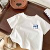 Camisetas de Manga Corta 100% Algodón Puro para Niños 2025 Nuevo Verano Moda para Niñas Holgadas Camisetas Base Ropa de Verano t