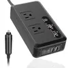 Inversor de Coche 200W Coche 12V a 110V Enchufe Tipo US Carga Rápida Doble USB Tipo C