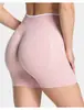 Populares shorts de yoga ZORA con estampado de leopardo TEVE y bloques de color, shorts deportivos de fitness color durazno para mujer