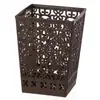 Tubo de Armazenamento Redondo de Plástico para Escritório, Porta-Canetas Pequeno Criativo Simples Oco para Estudante, Caixa de Armazenamento de Mesa, À Prova de Rattan