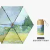 Cola preta proteção solar UV guarda-chuva solar mini dobrável chuva completo pequeno conveniente cápsula ensolarado chuva completo seis dobras guarda-chuva solar