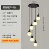 Luz de Escada Bola Estilo Meio do Século Apartamento Loft Lustre Sala de Estar Casa Oca Duplex Escadaria Lustre Longo Giratório