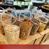 Frutas Deshidratadas Semillas de Girasol Cacahuetes Lata Hermética Tarro para Almacenar Té Transparente a Prueba de Humedad Cubo Hermético a Granel Exhibición de Tienda de Frituras Comerciales