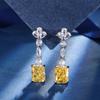 Otoño e invierno Nueva joyería Zhuang Sheng diamante de alto carbono Flor de hielo corte cobre incrustado diamante amarillo cubo azúcar traje femenino piedra principal 8*10