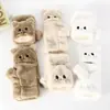 Guantes de otoño e invierno para mujer, lindos, para montar, estilo coreano, modernos, de dibujos animados, forrados de felpa, engrosados, para estudiantes, para escribir, cálidos, tipo flip