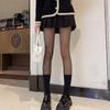 Calcetines hasta la pantorrilla de corte aleatorio de doble capa para pierna desnuda, costuras blancas invisibles, calcetines hasta la rodilla, pantimedias con falso fondo de terciopelo