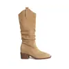 Botines apilados con tacón grueso, suela gruesa, caña ancha para mujer, estilo de Mamá Uva, aumento de altura de 8 cm, corte en V, botines cortos para mujer, botas de montar para otoño e invierno