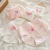 Ropa Interior de Niña Estilo Japonés Rosa Algodón Puro Aguja Transpirable Lindo Garra de Gato Estudiante Fiesta Algodón Calzones de Cintura Media